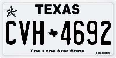 TX license plate CVH4692