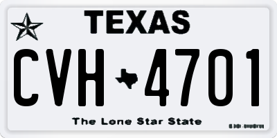 TX license plate CVH4701