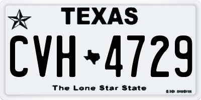TX license plate CVH4729