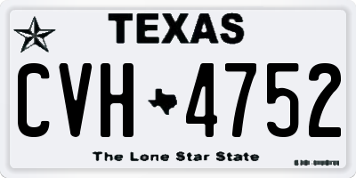 TX license plate CVH4752