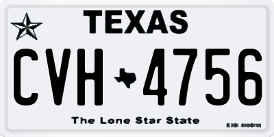 TX license plate CVH4756