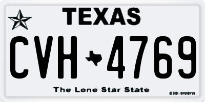 TX license plate CVH4769