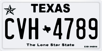 TX license plate CVH4789