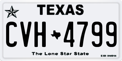 TX license plate CVH4799