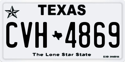 TX license plate CVH4869