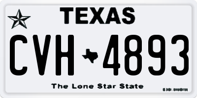 TX license plate CVH4893