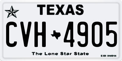 TX license plate CVH4905