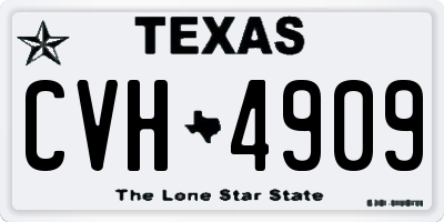 TX license plate CVH4909