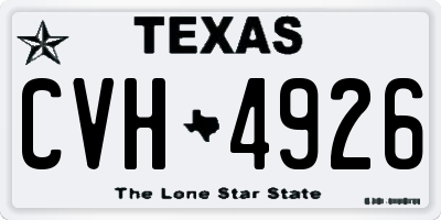 TX license plate CVH4926
