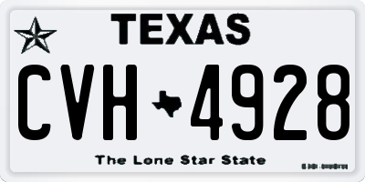 TX license plate CVH4928