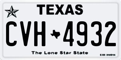 TX license plate CVH4932