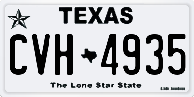 TX license plate CVH4935