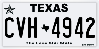 TX license plate CVH4942