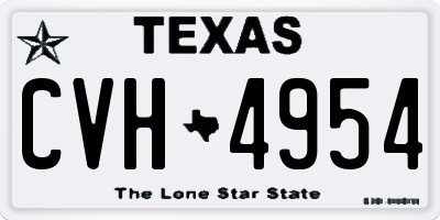 TX license plate CVH4954
