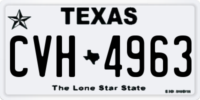 TX license plate CVH4963