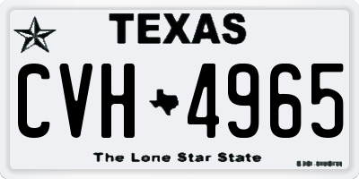 TX license plate CVH4965
