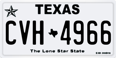 TX license plate CVH4966