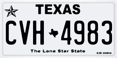 TX license plate CVH4983