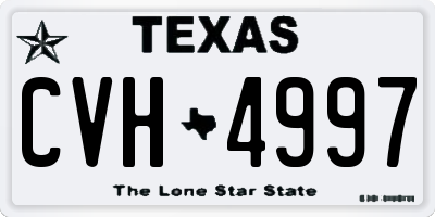 TX license plate CVH4997