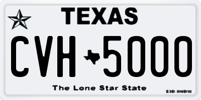 TX license plate CVH5000