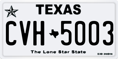 TX license plate CVH5003