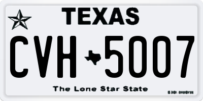 TX license plate CVH5007
