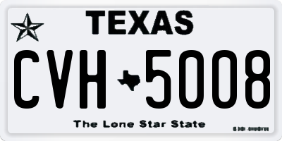 TX license plate CVH5008