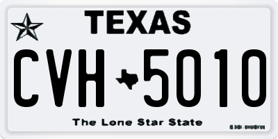 TX license plate CVH5010
