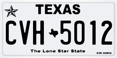 TX license plate CVH5012