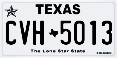 TX license plate CVH5013