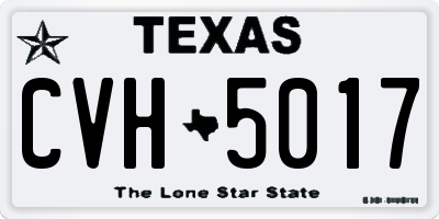 TX license plate CVH5017