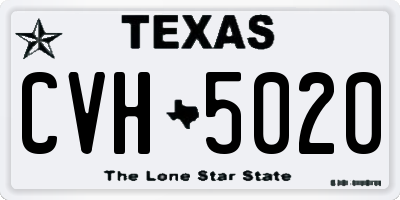 TX license plate CVH5020