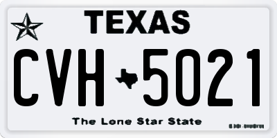TX license plate CVH5021