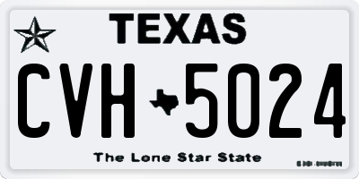 TX license plate CVH5024
