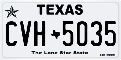 TX license plate CVH5035