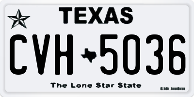 TX license plate CVH5036