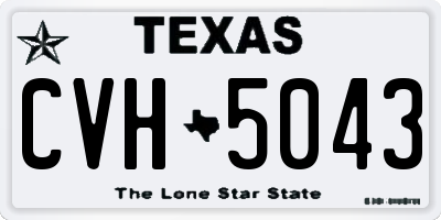 TX license plate CVH5043