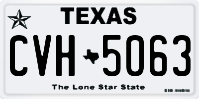 TX license plate CVH5063