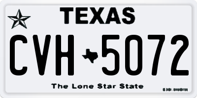 TX license plate CVH5072
