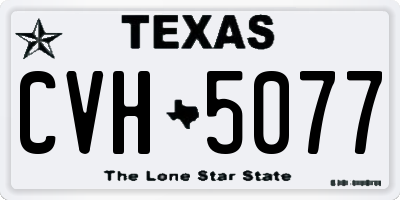 TX license plate CVH5077