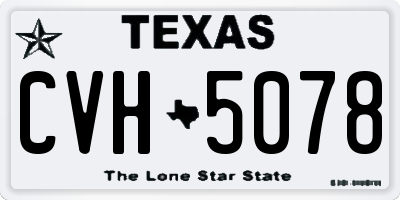 TX license plate CVH5078