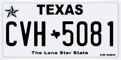 TX license plate CVH5081