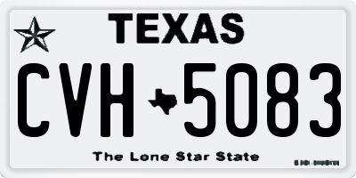 TX license plate CVH5083