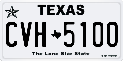 TX license plate CVH5100