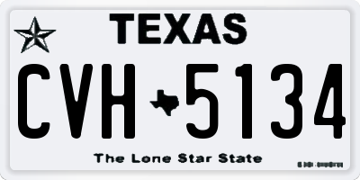 TX license plate CVH5134