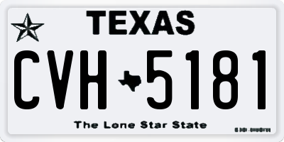 TX license plate CVH5181