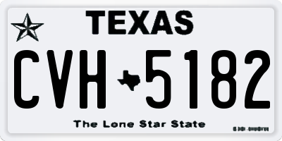 TX license plate CVH5182