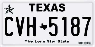TX license plate CVH5187