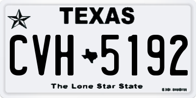 TX license plate CVH5192