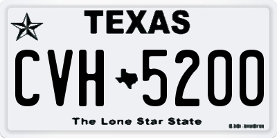 TX license plate CVH5200